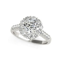 14K white gold 2.00 carats diamond engagement ring/cathedral shank wedding ring - £14,914.48 GBP