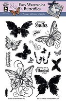 Hot Off The Press HOTP Clear Stamps - Easy Watercolor Butterflies - Silicone Sta - £9.42 GBP