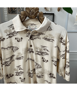 Vintage 90s Island Fever Hawaiian Islands Novelty Print Polo L - $27.77 CAD