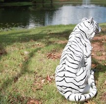 Ebros Large 20&quot;H Realistic White Siberian Tiger Sitting On Guard Resin S... - $119.95
