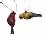 Midwest CBK  Mini Bird Themed Christmas Ornaments Set of 2 hanging 2 Inch - £9.29 GBP