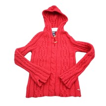 American Eagle Outfitters Sweater Womens L Red Hooded Cable Knit Red Lam... - £22.81 GBP