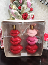 Rachel Zoe Valentines Red Pink Lips Candle Holders Tabletop decor - £31.14 GBP