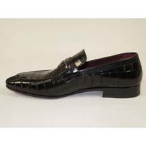 Men's GENIO Genuine Crocodile Embossed Leather Shoes Turkey 120371165 Black image 4