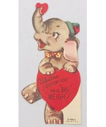 1940&#39;s Vintage Die Cut Anthropomorphic Elephant Dancing Valentine X-705/... - £10.34 GBP