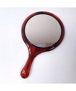Vintage Hand Purse Mirror w/ handle Japan Celluloid faux Tortoiseshell b... - $458.60 MXN