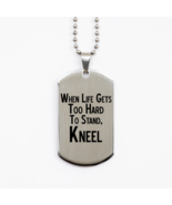 Motivational Christian Silver Dog Tag, When Life Gets Too Hard To Stand,... - £15.78 GBP