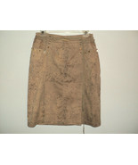 Very Vera Skirt Size 4 Tan w/ Black Spatter Cotton Blend Knee Length A-Line - £8.07 GBP