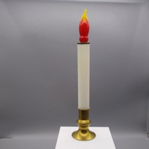 Vintage Candlestick, Battery Operated with Flame Bulb, Brass and White Cordless - £19.78 GBP