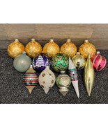 Vintage Assorted Glass Christmas Ornaments - Lot of 15 - Ships Fast! - £37.63 GBP