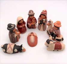 Peruvian Handmade Pottery Nativity Scene Set 8 Clay Christmas Decor (3&quot; tall) 4 - £37.56 GBP