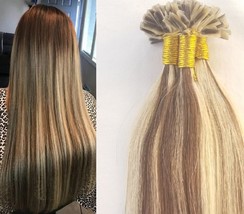 18&quot; 100grs,100s,U Tip (Nail Tip) Fusion Remy Human Hair Extensions #4/613 - £85.54 GBP