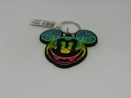 Classic Multicolor Disney Mickey Mouse Smiling Smile Face Ears Keychain Souvenir - £14.55 GBP
