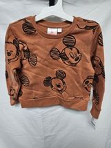 New Toddler Boys' Disney Mickey Mouse Pullover Sweatshirt - Brown 2T image 3