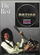 Queen band Brian May 1991 Maxima gold plated guitar strings advertisement print - £2.89 GBP