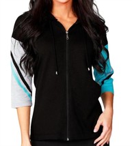 Angel stripe sleeve hoodie in Black - £46.52 GBP