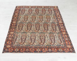 Per&#39;sian Senneh Rug 5x6 Boteh Paisley Design Antique 1920s Carpet Rare - £2,219.98 GBP