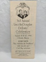 Ottawa Illinois 1994 The 3rd Annual Lincoln-Douglas Debate Celebration Flyer - £38.78 GBP