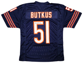 Dick Butkus Chicago Signed Navy Blue Football Jersey BAS - £151.51 GBP