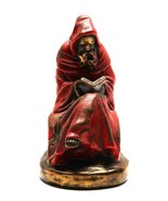 Vintage Friar Monk Reading Bronze Over Chalk Statue Sculpture or Bookend - $130.00