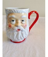 Vintage Santa Mug Holiday Decor 6 Inches Tall Christmas Santa Face Unmarked - $9.69 CAD