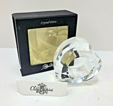 Oleg Cassini Crystal Votive Candle Holder Heart Shaped Clear Glass Signed NEW - £11.98 GBP