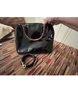 Siso Italy Black Patent/Bamboo  Tote Bag &amp; Shoulder strap Available Till... - €106,61 EUR