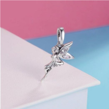Authentic 925 Sterling Silver Zircon Fairy Charm for Bracelets-Necklace Included - £15.97 GBP