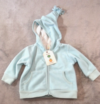 Apple &amp; Oranges Baby Blue Fleece Hoodie Full Zip Size 3/6 months New wit... - $12.95