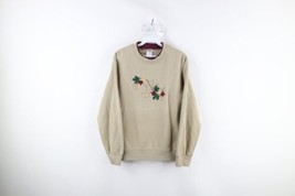 Vintage 90s Womens Small Distressed Country Primitive Fall Leaves Sweatshirt - £31.11 GBP