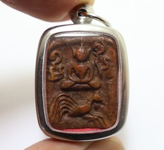 Lp Parn Ride 5 Tails Chicken Magic Thai Buddha Real Amulet Lucky Miracle Pendant - £57.54 GBP