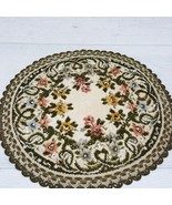 Vintage Amrose 10&quot; Doily Garland Velvety Cotton Rayon Green Pink Yellow ... - $29.09