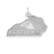 Kentucky State Charm Rough Shape Horse Design Unisex Pendant 14K White Gold Over - £25.43 GBP