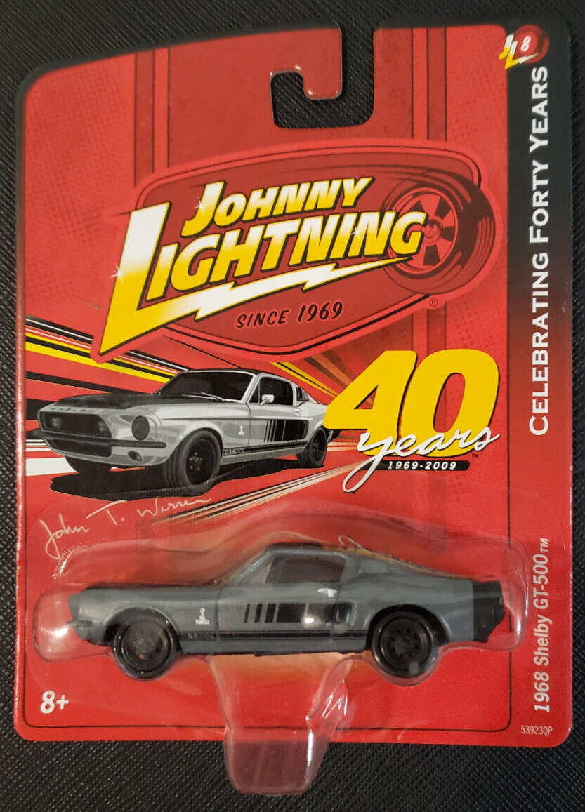 Primary image for Johnny Lightning 40 Years 1968 Shelby GT 500 Mustang Gray