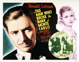 Ronald Colman and Joan Bennett in The Man Who Broke The Bank at Monte Ca... - $69.99