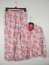 Victoria&#39;s Secret Pajamas S/P Womens Pink Red White Button Front Snowflake - £17.10 GBP