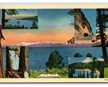 Vista Della Mountain Lago Tahoe Nevada Nv Unp Lino Cartolina V4 - $5.08