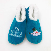 Snoozies Women&#39;s I&#39;m Having a Meltdown Snowman Slippers Medium 7/8 Blue - £10.28 GBP