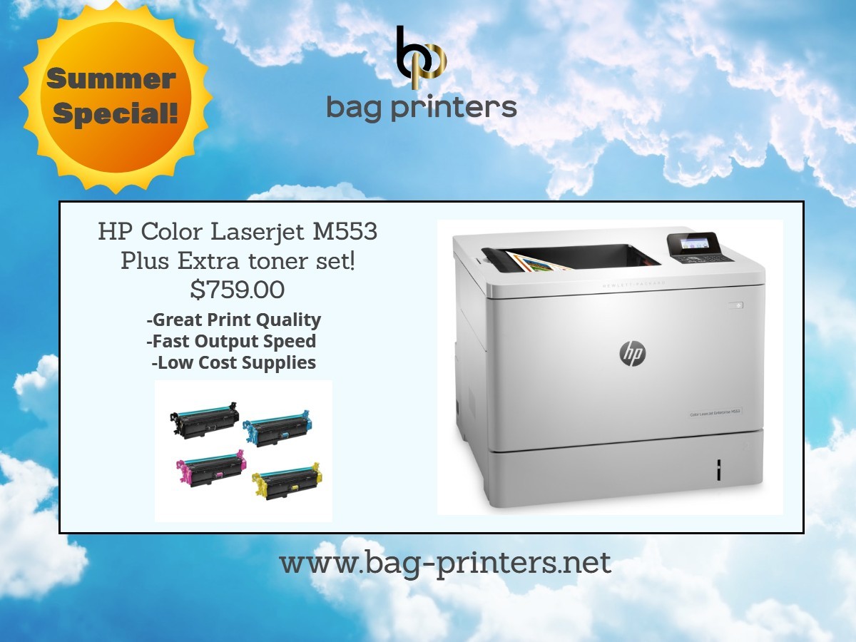 HP Laserjet M553N B5L24A   Network Color Printer PLUS Extra Toner set SU... - $759.99
