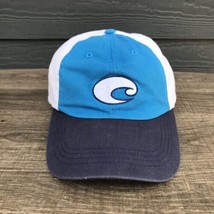 Costa Del Mar Blue White Tri Embroidered Logo Twill Baseball Hat Cap Adj... - $15.72