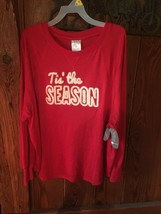 Large -Women&#39;s Christmas Light Sweatshirt Cute Ugly Sweater Red Tis The Season  - £5.61 GBP