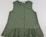 LOGO Lounge by Lori Goldstein Tunic Vest Green Artichoke Sz S A286984 - $28.99