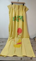 Vintage Sears Winnie The Pooh Curtains 4 Curtain Panels 42x64 Pleated Yellow - £23.85 GBP