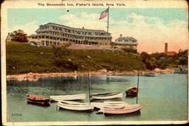 Fishers Island Li NY-THE Mononotto Inn Hotel From Water - C. 1912 Postcard bk67 - £3.96 GBP