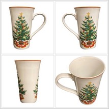 222 Fifth O&#39; Tannenbaum Latte Mug Christmas Holidays Tree Gifts Presents Tea Cup - £17.03 GBP