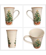 222 Fifth O&#39; Tannenbaum Latte Mug Christmas Holidays Tree Gifts Presents... - £17.20 GBP