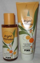 Pink By Victoria&#39;s Secret Fragrance Mist &amp; Lotion Set Lot Of 2 Bright Mimosa - £26.84 GBP