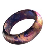 Hand Painted Marble Effect Medium Wide Resin Bangle Bracelet for Women G... - £19.61 GBP