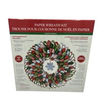 Tapestry Paper Wreath Craft Kit Christmas Red White and Green Stripe Flo... - £10.27 GBP