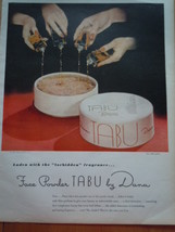 Vintage Face Powder Tabu by Dana Print Magazine Advertisement 1945 - £7.86 GBP